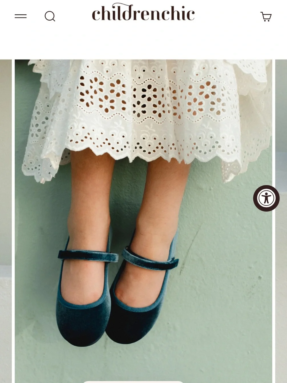 Children Chic Blue Velvet Mary Jane Shoes
